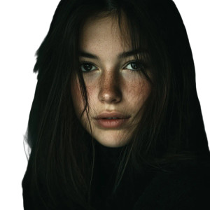 Girl With Dark Hair Vinyl Car Decal Sticker – Waterproof & UV-Resistant 8"