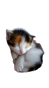 Tiny Sleeping Kitten Vinyl Car Decal Sticker – Waterproof & UV-Resistant 8"