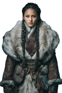 Mongolian Warrior Woman Vinyl Car Decal Sticker – Waterproof & UV-Resistant 8"