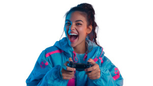 Joyful Gamer Girl Vinyl Car Decal Sticker – Waterproof & UV-Resistant 8"