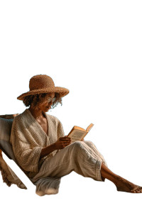 Woman Reading Beach Vinyl Car Decal Sticker – Waterproof & UV-Resistant 8"