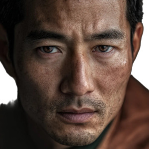 Chinese Man Close-Up Vinyl Car Decal Sticker – Waterproof & UV-Resistant 8"