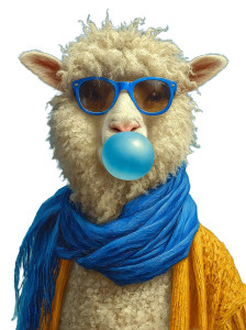 Fluffy Sunglassed Sheep Vinyl Car Decal Sticker – Waterproof & UV-Resistant 8"