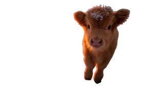 Highland Calf Sunrise Vinyl Car Decal Sticker – Waterproof & UV-Resistant 8"