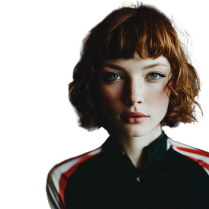 Glamorous Cyclist Portrait V2 Vinyl Car Decal Sticker – Waterproof & UV-Resistant 8"