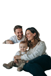 Happy Family Relaxing Vinyl Car Decal Sticker – Waterproof & UV-Resistant 8"