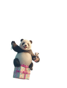 Floating Panda Gift Vinyl Car Decal Sticker – Waterproof & UV-Resistant 8"