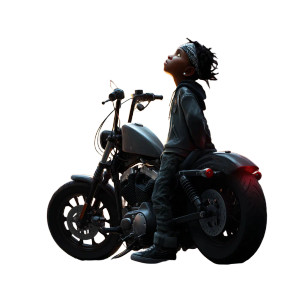 Urban Biker Kid Vinyl Car Decal Sticker – Waterproof & UV-Resistant 8"