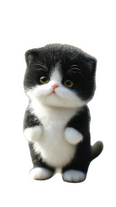 Tuxedo Kitten Stands Vinyl Car Decal Sticker – Waterproof & UV-Resistant 8"