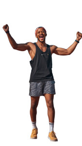 Athlete Celebrating Fitness Vinyl Car Decal Sticker – Waterproof & UV-Resistant 8"