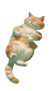 Floating Garfield Cat Vinyl Car Decal Sticker – Waterproof & UV-Resistant 8"