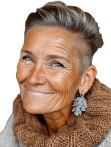 Older Woman Portrait Vinyl Car Decal Sticker – Waterproof & UV-Resistant 8"