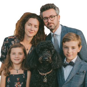 Family With Poodle Vinyl Car Decal Sticker – Waterproof & UV-Resistant 8"