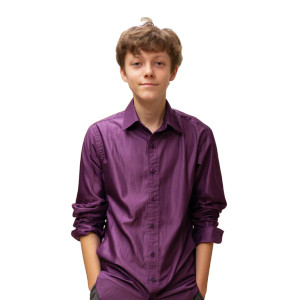 Teen In Purple Shirt Vinyl Car Decal Sticker – Waterproof & UV-Resistant 8"