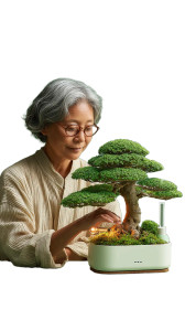 Elder With Bonsai Vinyl Car Decal Sticker – Waterproof & UV-Resistant 8"
