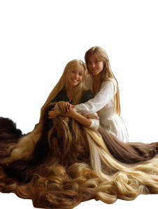 Long-Haired Women Vinyl Car Decal Sticker – Waterproof & UV-Resistant 8"