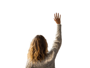 Students Raising Hands Vinyl Car Decal Sticker – Waterproof & UV-Resistant 8"