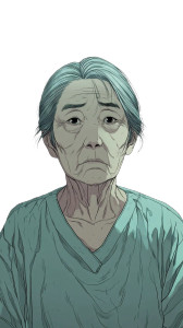 Elderly Horror Woman Vinyl Car Decal Sticker – Waterproof & UV-Resistant 8"