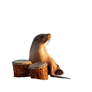 Sea Lion Bongos Vinyl Car Decal Sticker – Waterproof & UV-Resistant 8"