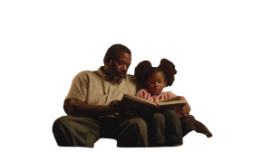 Father Reading Book Vinyl Car Decal Sticker – Waterproof & UV-Resistant 8"