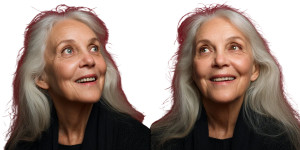 Joyful Elderly Woman V4 Vinyl Car Decal Sticker – Waterproof & UV-Resistant 8"