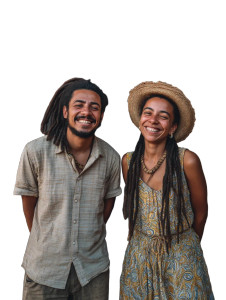 Smiling Duo Brazil Vinyl Car Decal Sticker – Waterproof & UV-Resistant 8"