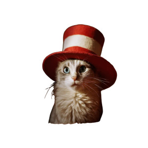 Cat In Hat Vinyl Car Decal Sticker – Waterproof & UV-Resistant 8"