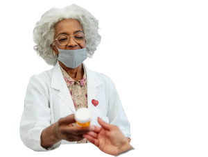 Pharmacist Handing Pills Vinyl Car Decal Sticker – Waterproof & UV-Resistant 8"