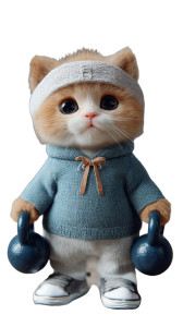 Lifting Kitty Vinyl Car Decal Sticker – Waterproof & UV-Resistant 8"