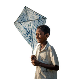 Laughing Boy With Kite Vinyl Car Decal Sticker – Waterproof & UV-Resistant 8"