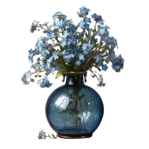 Blue Vase Flowers Vinyl Car Decal Sticker – Waterproof & UV-Resistant 8"