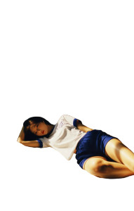 Relaxing Young Woman V2 Vinyl Car Decal Sticker – Waterproof & UV-Resistant 8"