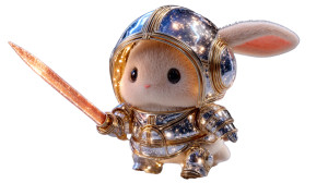 Knight Bunny Rider Vinyl Car Decal Sticker – Waterproof & UV-Resistant 8"