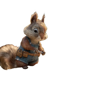 Squirrel Carpenter Vinyl Car Decal Sticker – Waterproof & UV-Resistant 8"