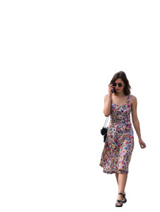 Elegant Woman Walking V5 Vinyl Car Decal Sticker – Waterproof & UV-Resistant 8"
