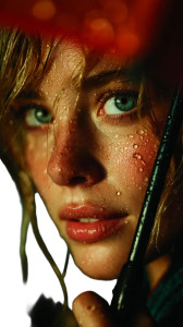 Serene Rainy Portrait Vinyl Car Decal Sticker – Waterproof & UV-Resistant 8"