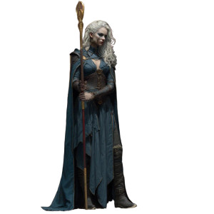 Sorceress With Staff Vinyl Car Decal Sticker – Waterproof & UV-Resistant 8"