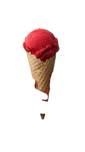 Red Ice Cream Cone Vinyl Car Decal Sticker – Waterproof & UV-Resistant 8"