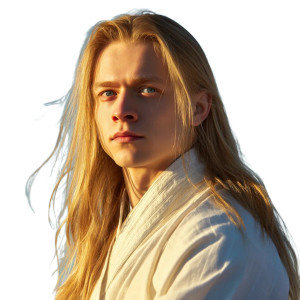 Golden-Haired Young Man Vinyl Car Decal Sticker – Waterproof & UV-Resistant 8"