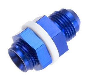 RHP 8832 Series Blue Aluminum -8 AN Adapter Fitting | Straight Bulkhead Design