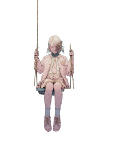 Dreamlike Swing Girl Vinyl Car Decal Sticker – Waterproof & UV-Resistant 8"