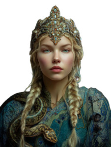 Ethereal Viking Princess Vinyl Car Decal Sticker – Waterproof & UV-Resistant 8"