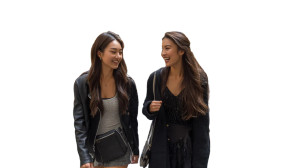 Asian Girls Chatting Vinyl Car Decal Sticker – Waterproof & UV-Resistant 8"