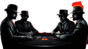 Men Playing Poker Vinyl Car Decal Sticker – Waterproof & UV-Resistant 8"