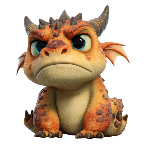 Grumpy Baby Dragon Vinyl Car Decal Sticker – Waterproof & UV-Resistant 8"