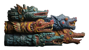 Ancient Wooden Totems Vinyl Car Decal Sticker – Waterproof & UV-Resistant 8"