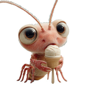 Shrimp With Icecream Vinyl Car Decal Sticker – Waterproof & UV-Resistant 8"