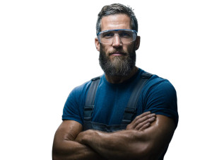 Confident Industrial Worker Vinyl Car Decal Sticker – Waterproof & UV-Resistant 8"