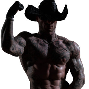 Tattooed Bodybuilder Flexing Vinyl Car Decal Sticker – Waterproof & UV-Resistant 8"