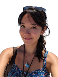 Traveling Half-Asian Woman Vinyl Car Decal Sticker – Waterproof & UV-Resistant 8"